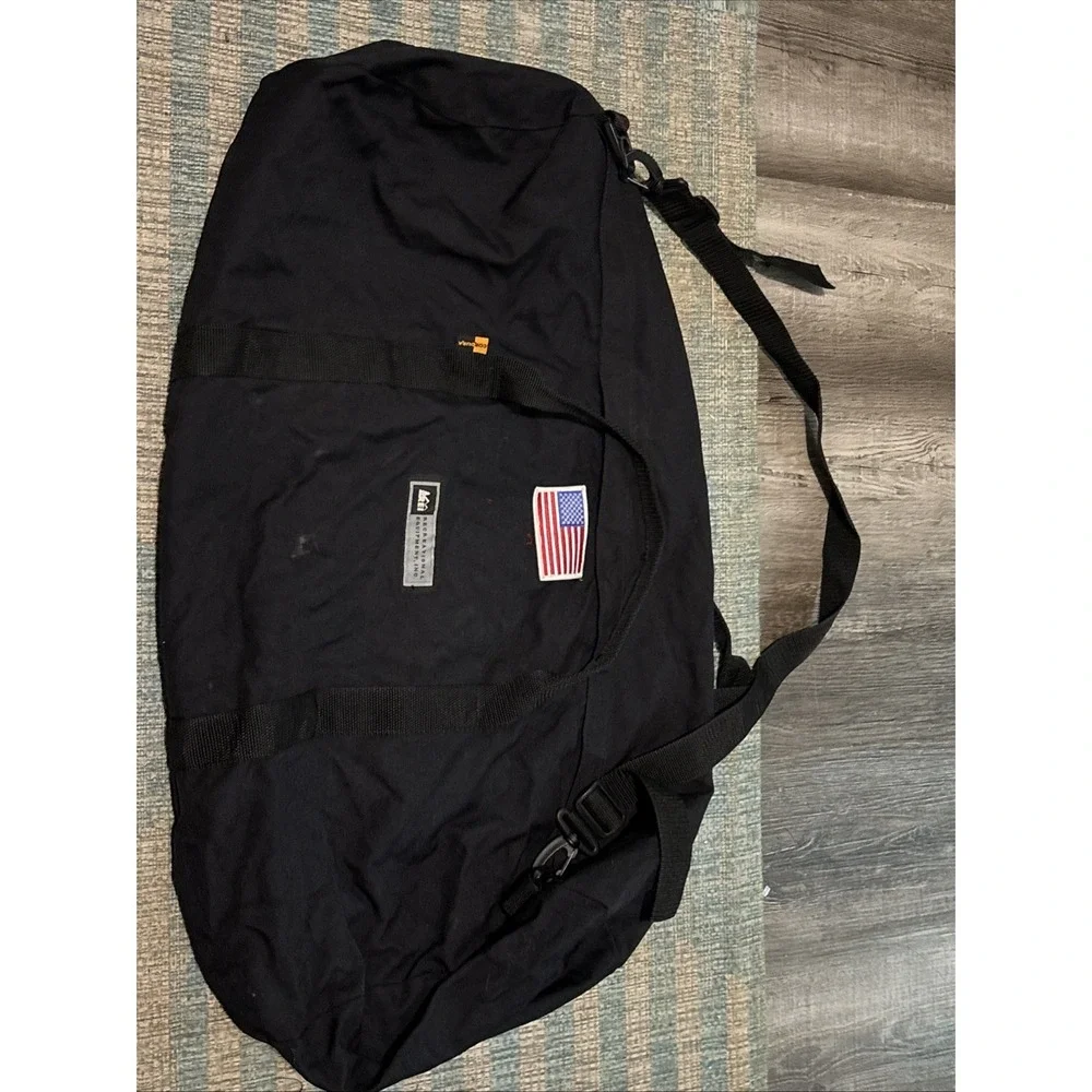 REI Co-op 26 Duffle Bag Black Cordura Travel Gym Bag Custom Patches